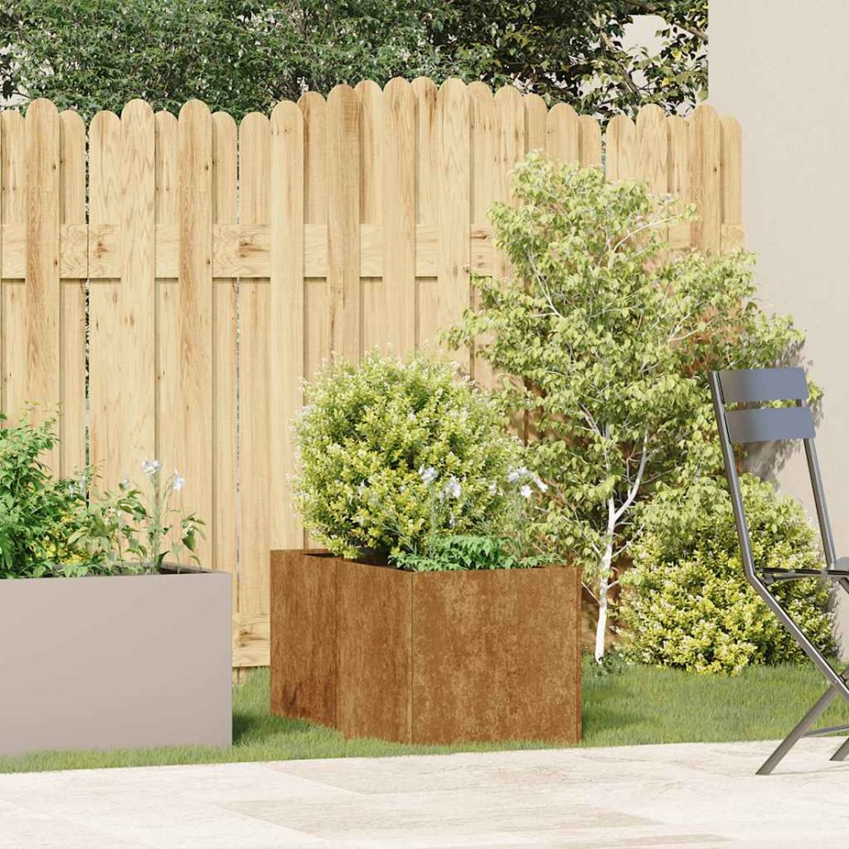 Jardinera oxidada 40x80x40 cm acero