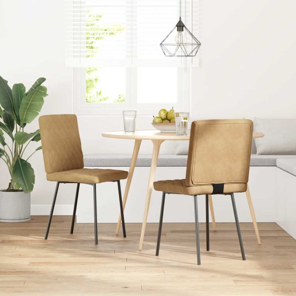 Sillas de comedor 2 unidades terciopelo