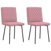 Sillas de comedor 2 unidades terciopelo rosa