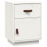 Mesita de noche madera maciza de pino blanco 40x34x55