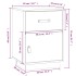 Mesita de noche madera maciza de pino blanco 40x34x55
