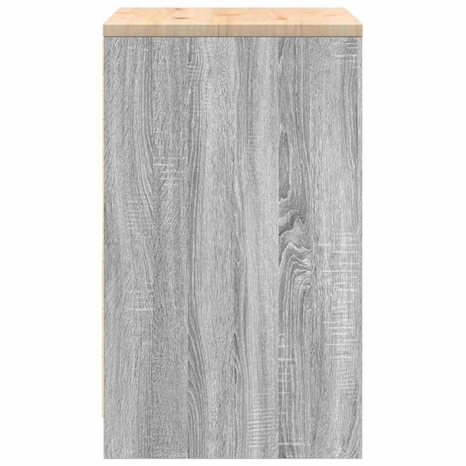 Armario de garaje de madera maciza pino gris Sonoma 60x51x85