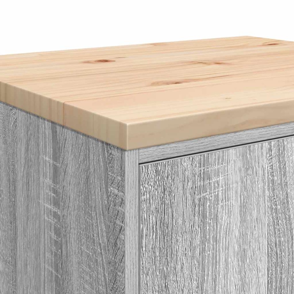 Armario de garaje de madera maciza pino gris Sonoma 60x51x85