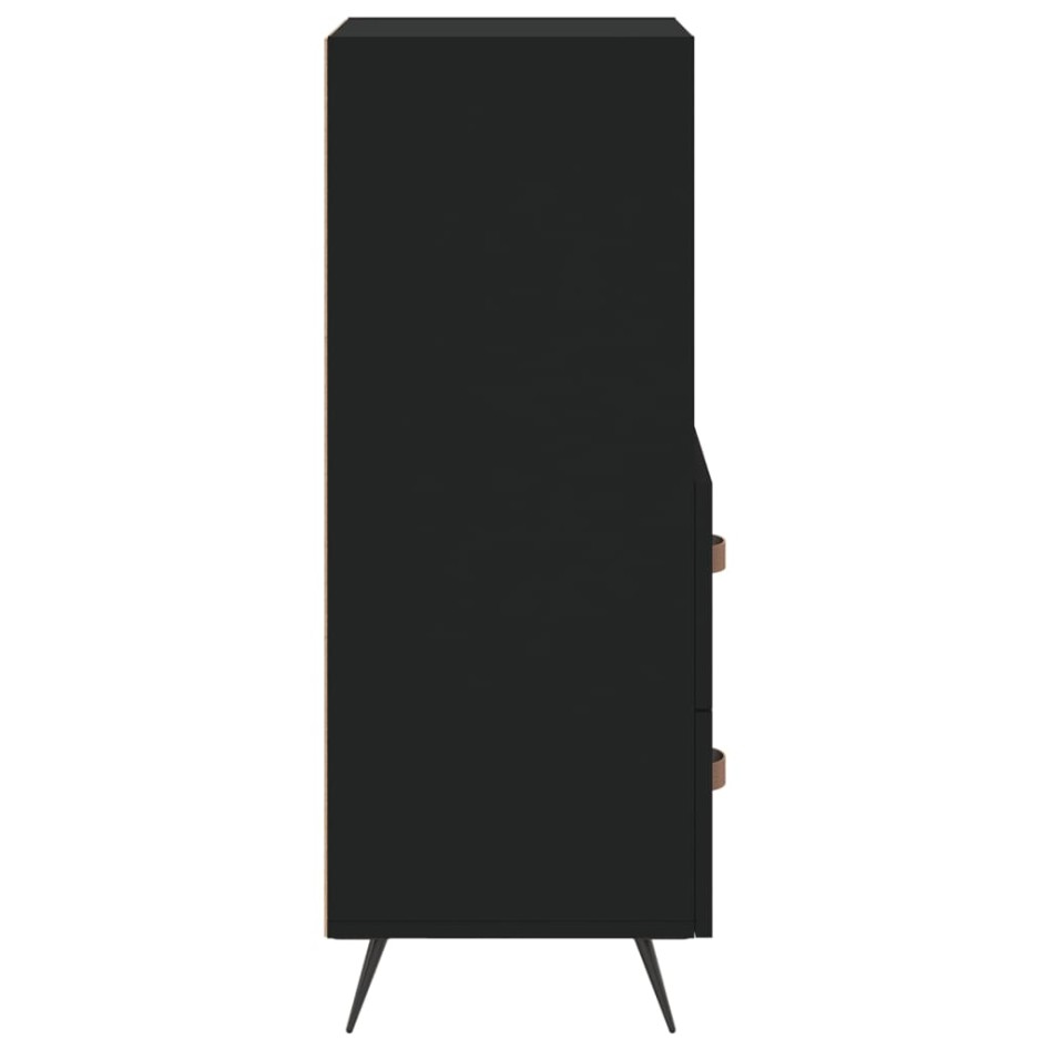 Aparador de madera contrachapada negro 34,5x34x90