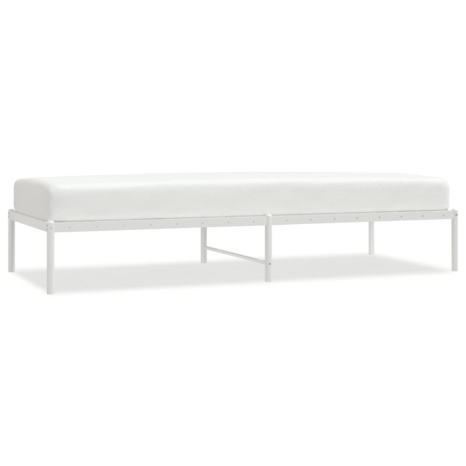 Estructura de cama sin colchón metal blanco 80x200
