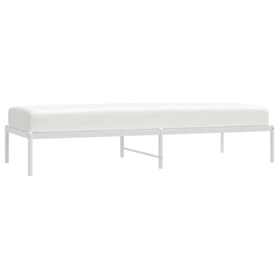 Estructura de cama sin colchón metal blanco 80x200
