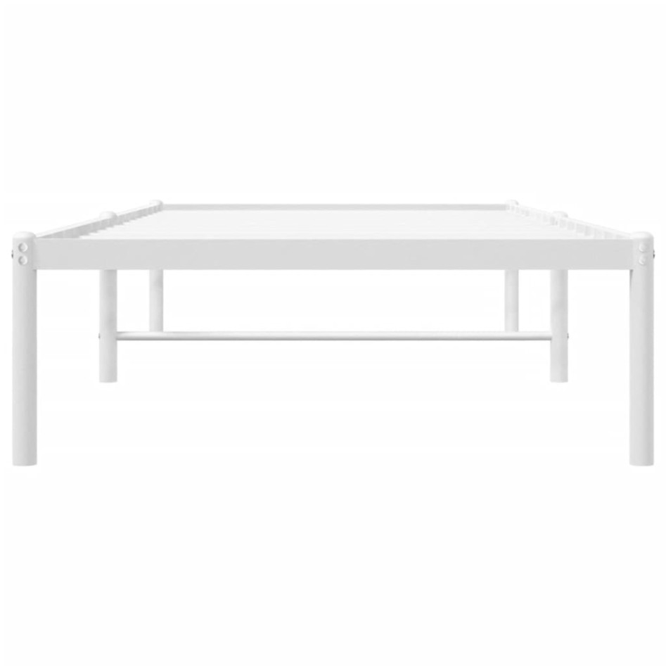 Estructura de cama sin colchón metal blanco 80x200