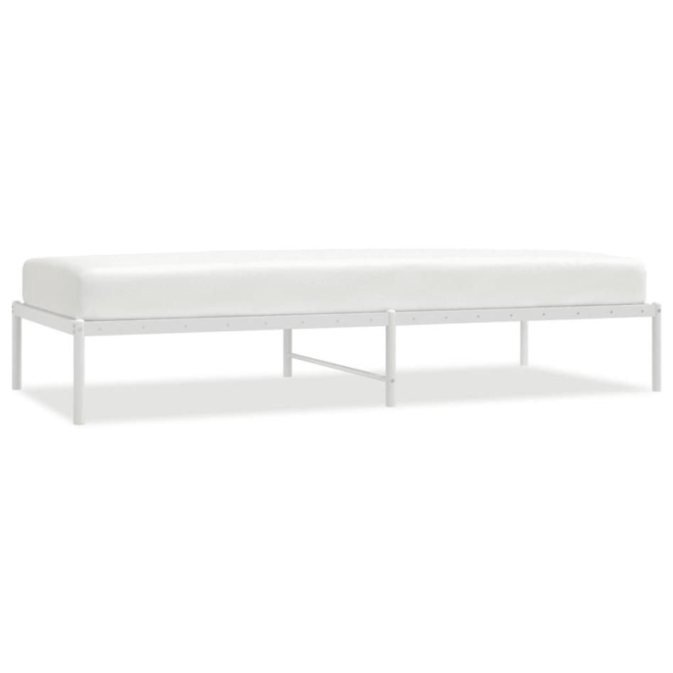 Estructura de cama sin colchón metal blanco 90x200