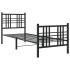 Estructura cama sin colchón con estribo metal negro 75x190