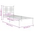 Estructura cama sin colchón con estribo metal negro 75x190