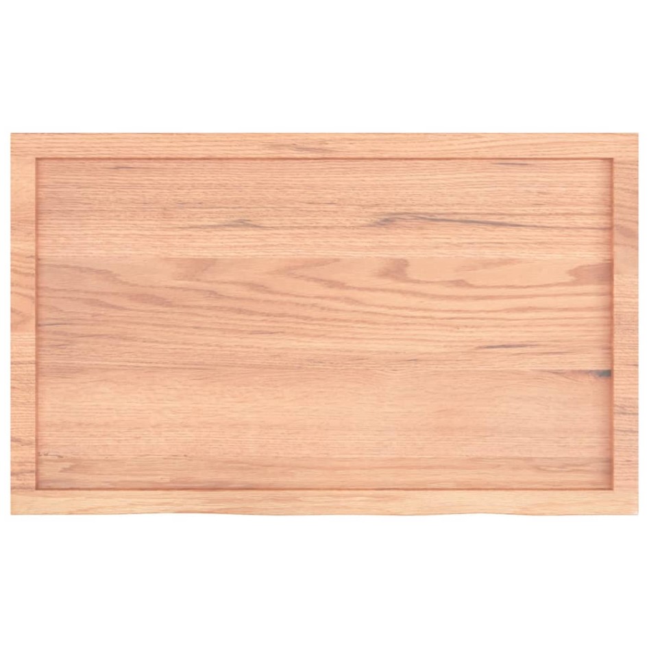 Encimera baño madera maciza tratada marrón claro