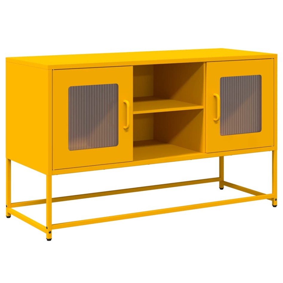 Mueble para TV de acero amarillo mostaza 100,5x39x60,5
