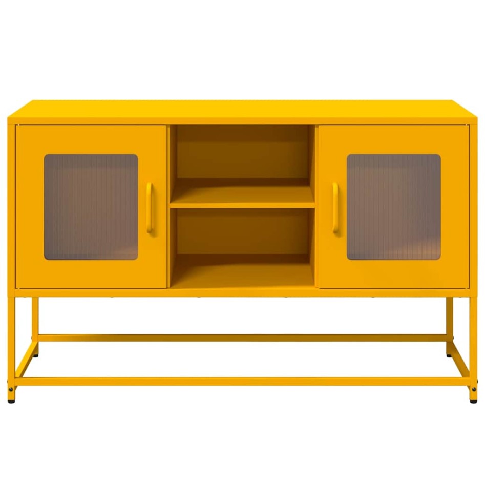 Mueble para TV de acero amarillo mostaza 100,5x39x60,5