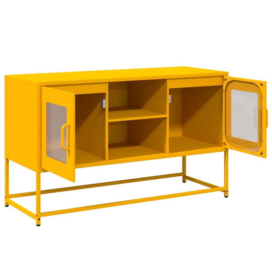 Mueble para TV de acero amarillo mostaza 100,5x39x60,5