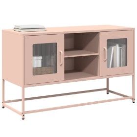 Mueble para TV de acero rosa 100,5x39x60,5