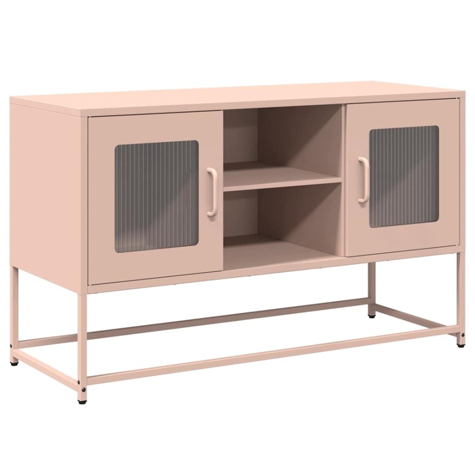 Mueble para TV de acero rosa 100,5x39x60,5