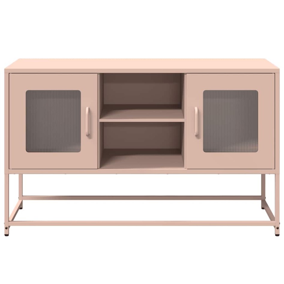 Mueble para TV de acero rosa 100,5x39x60,5