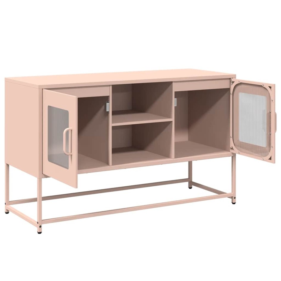 Mueble para TV de acero rosa 100,5x39x60,5