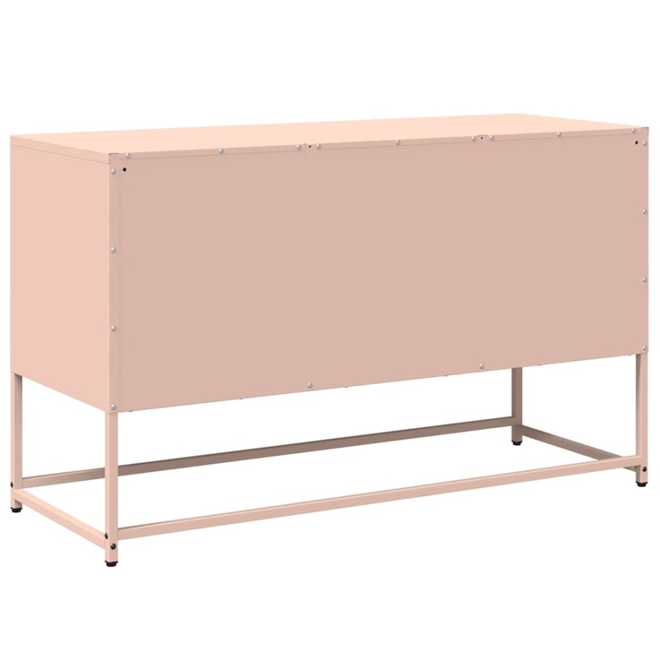 Mueble para TV de acero rosa 100,5x39x60,5