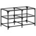 Mesa de centro superficie de vidrio acero 78,5x40x45