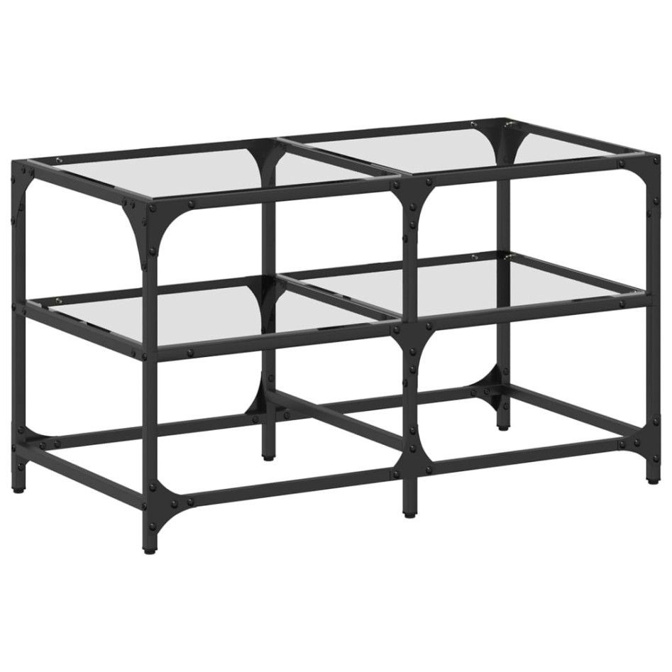 Mesa de centro superficie de vidrio acero 78,5x40x45