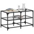 Mesa de centro superficie de vidrio acero 78,5x40x45