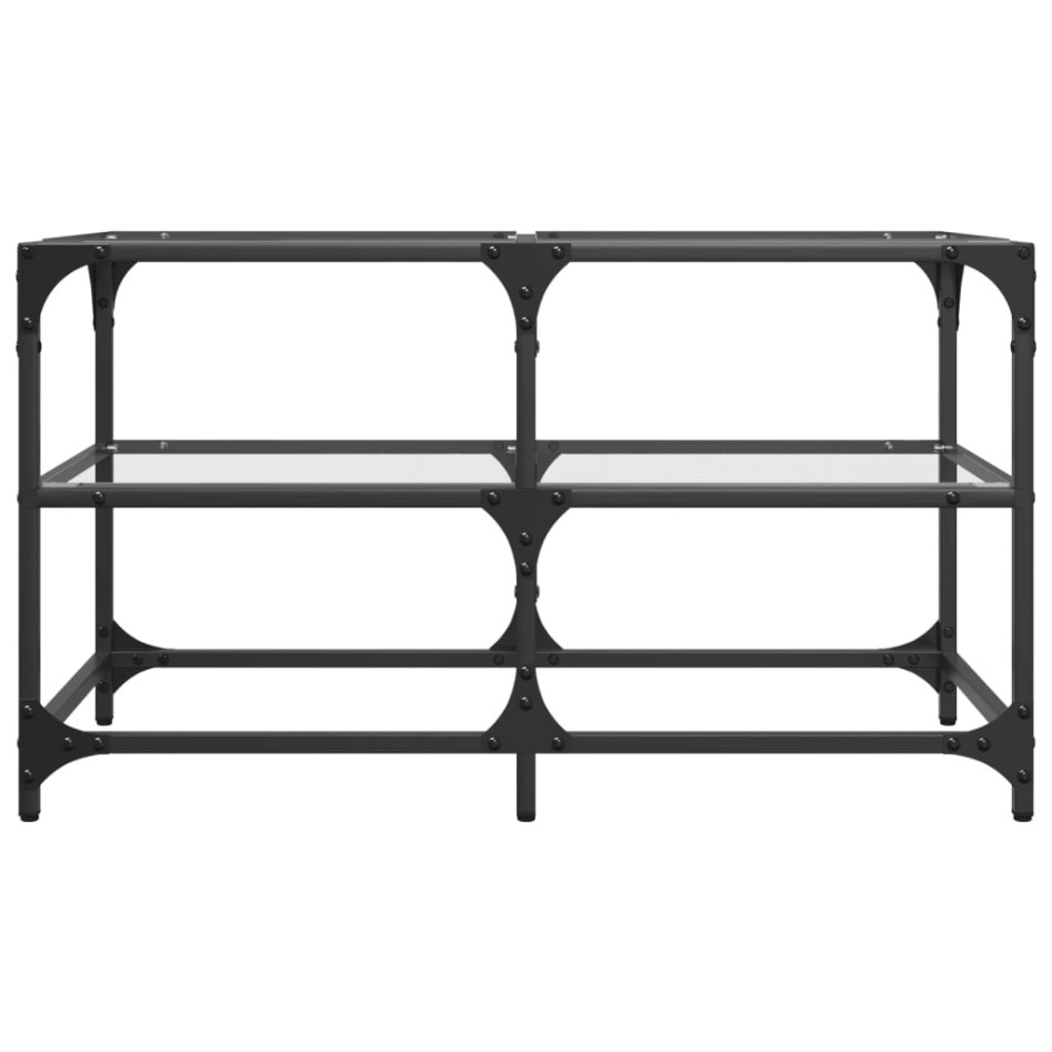 Mesa de centro superficie de vidrio acero 78,5x40x45