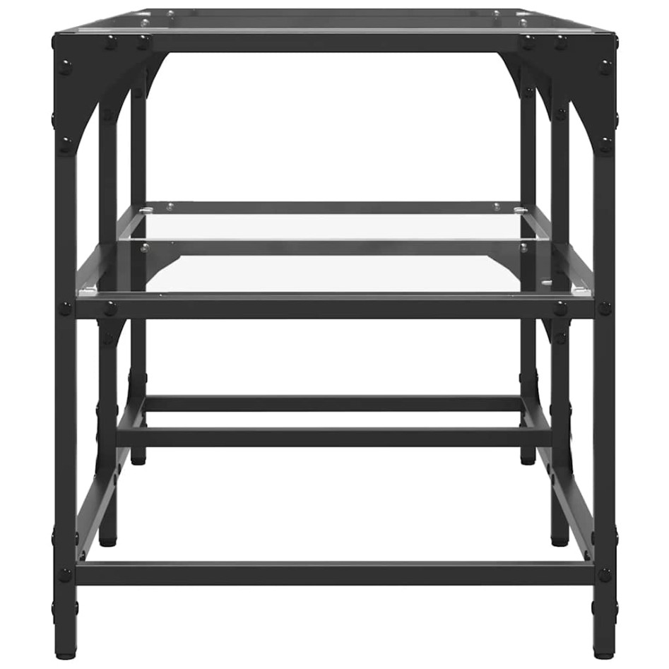 Mesa de centro superficie de vidrio acero 78,5x40x45