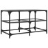 Mesa de centro superficie de vidrio acero 78,5x40x45