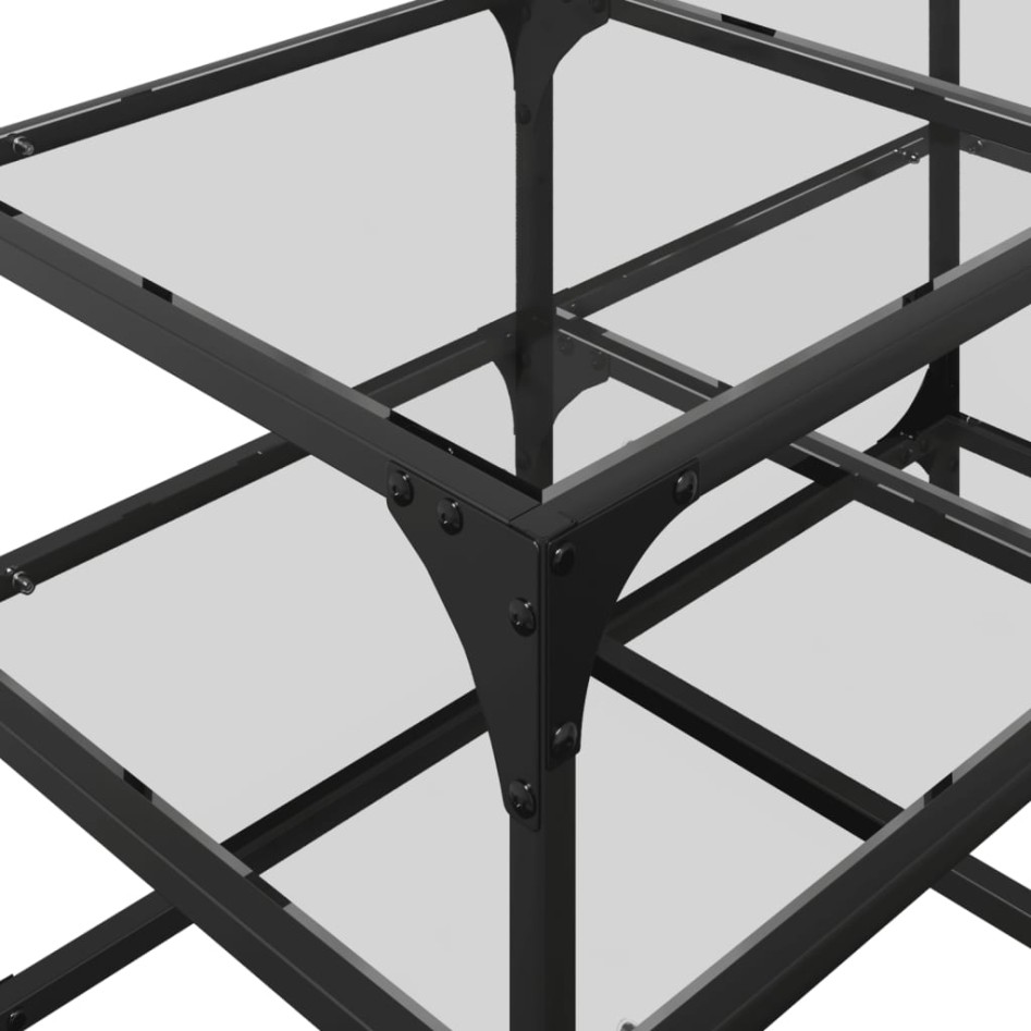 Mesa de centro superficie de vidrio acero 78,5x40x45