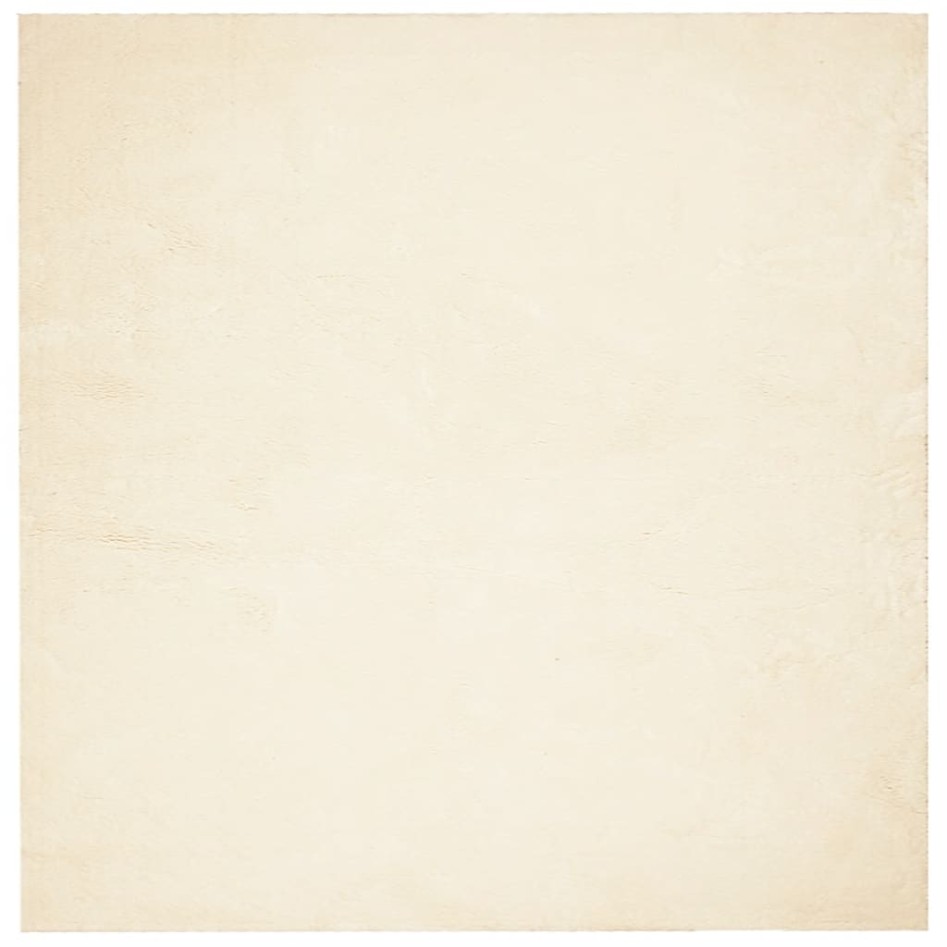 Alfombra de pelo corto suave lavable HUARTE crema 120x120