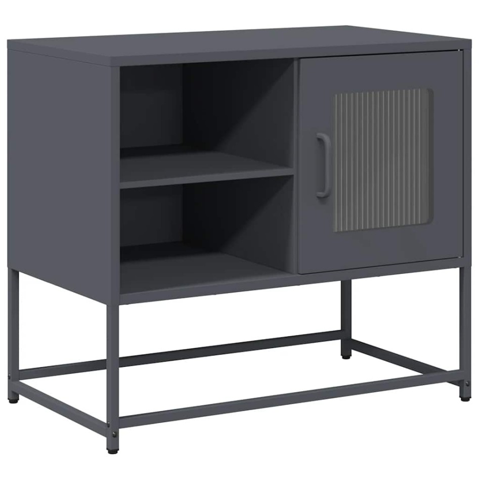 Mueble para TV de acero gris antracita 68x39x60,5