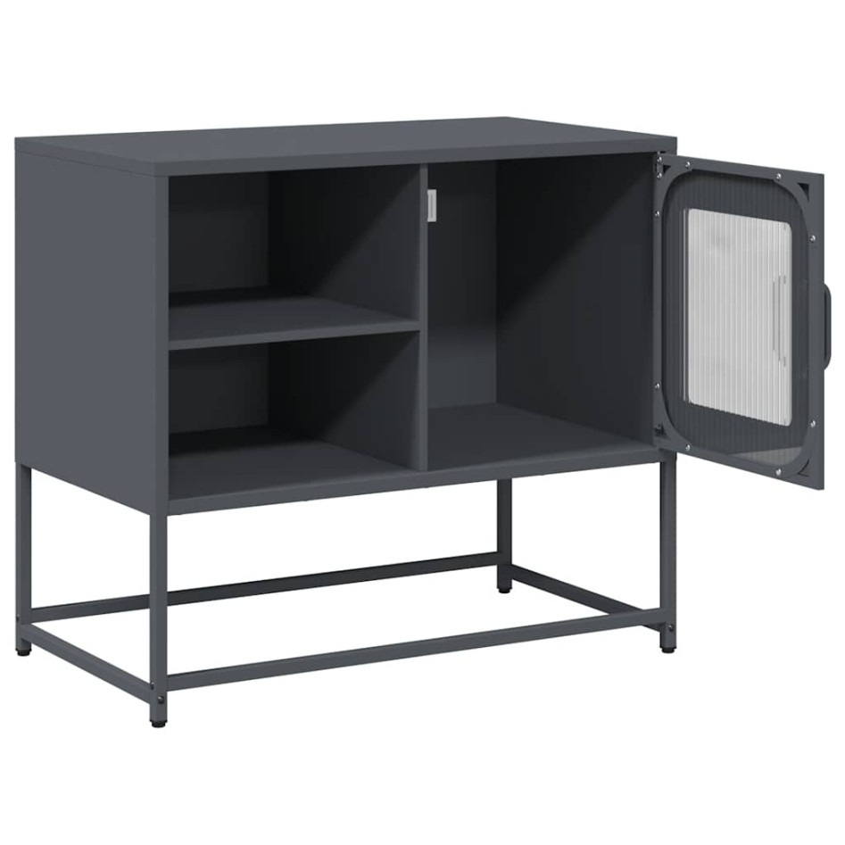 Mueble para TV de acero gris antracita 68x39x60,5