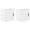Armarios de pared 2 uds para garaje madera de ingeniería blanco