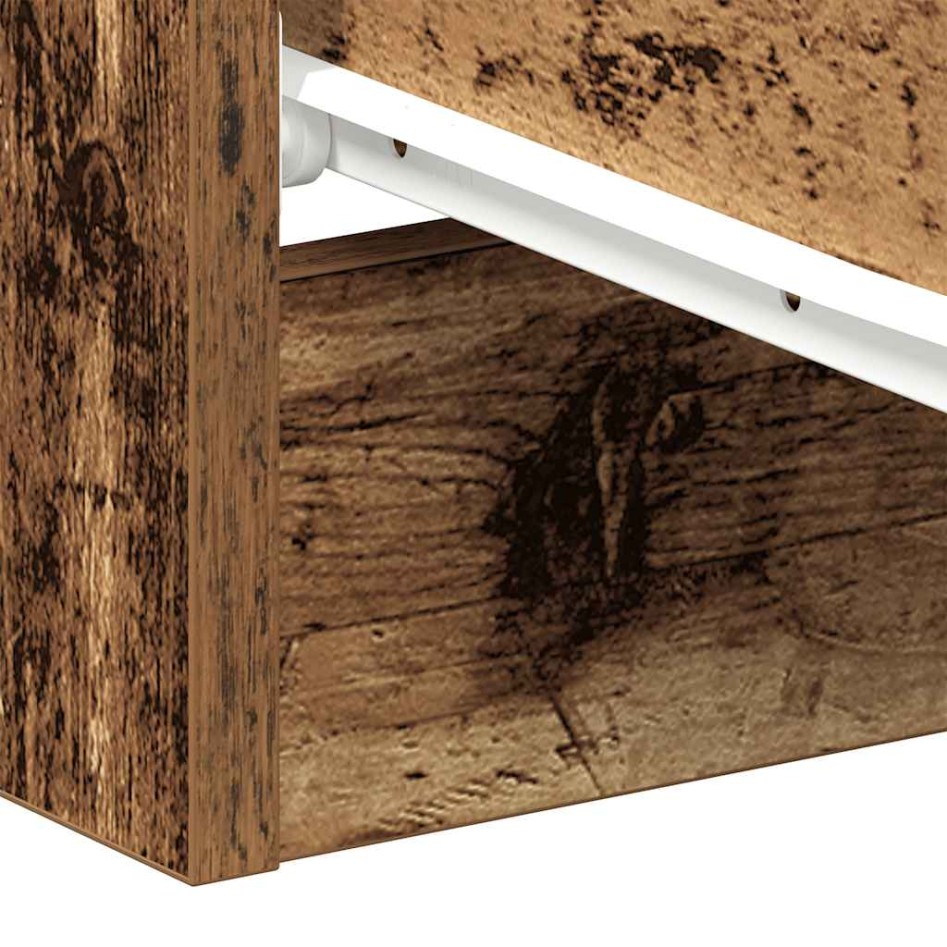 Mesita de noche madera contrachapada madera vieja 38x35x55