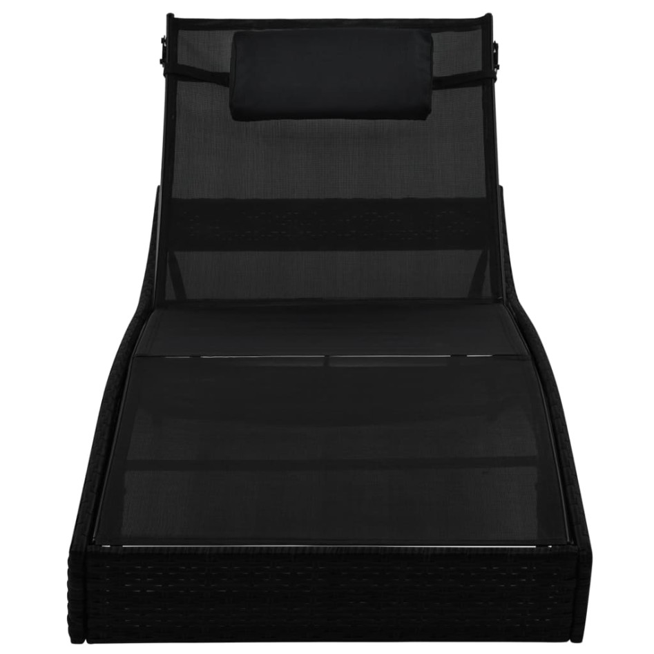 Tumbona de jardín con cojín ratán sintético