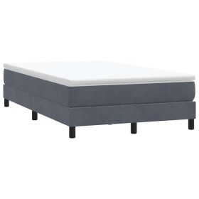 Cama box spring sin colchón terciopelo gris oscuro 120x210