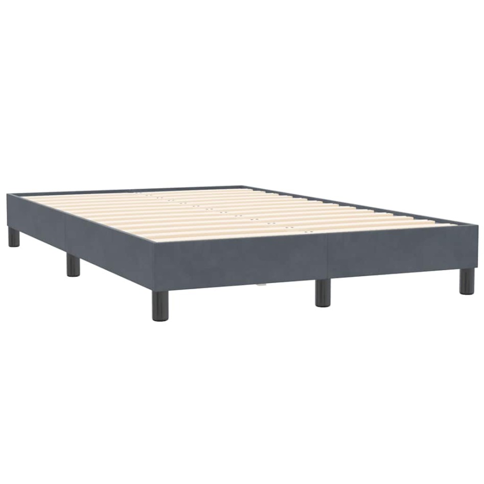 Cama box spring sin colchón terciopelo gris oscuro 120x210