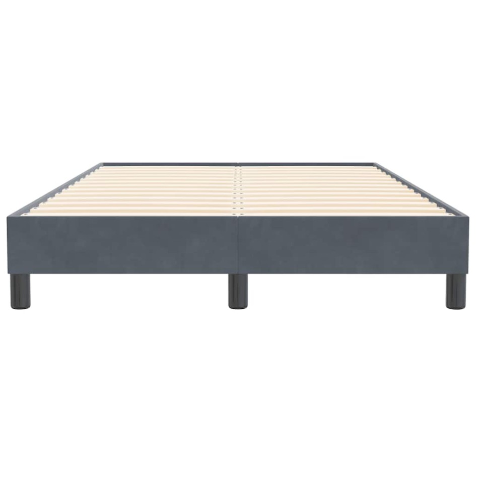 Cama box spring sin colchón terciopelo gris oscuro 120x210