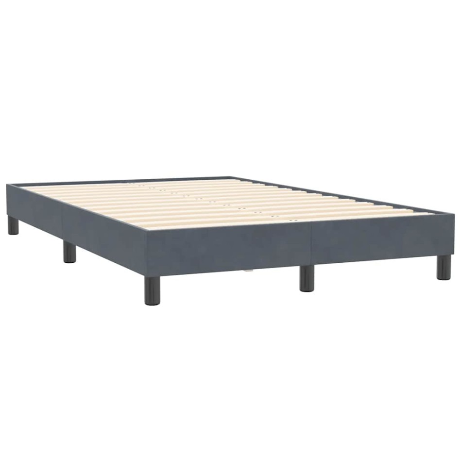 Cama box spring sin colchón terciopelo gris oscuro 120x210