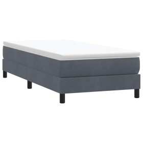 Cama box spring sin colchón terciopelo gris oscuro 90x210