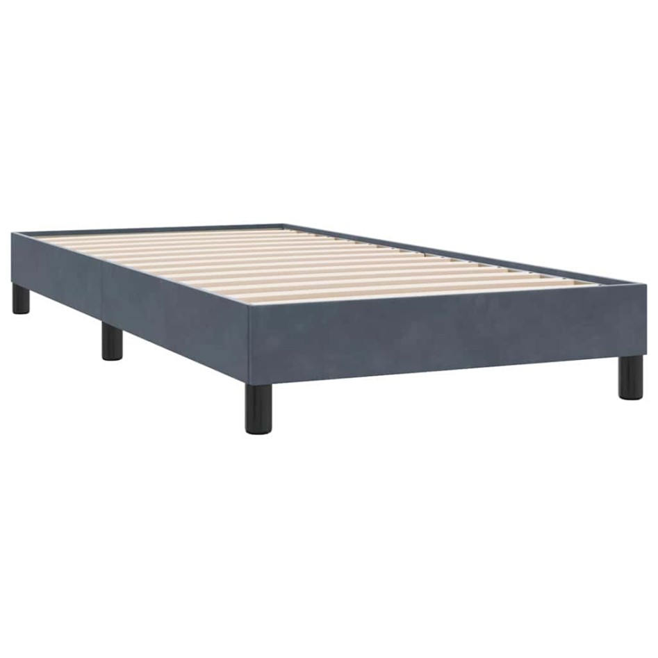 Cama box spring sin colchón terciopelo gris oscuro 90x210