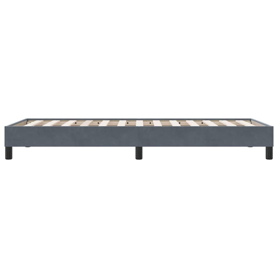 Cama box spring sin colchón terciopelo gris oscuro 90x210