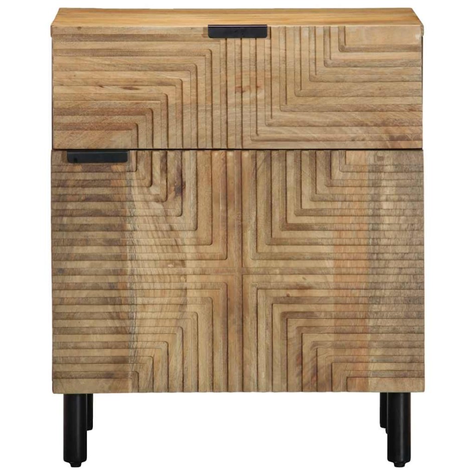 Mesita de noche madera maciza de mango 50x33x60 cm