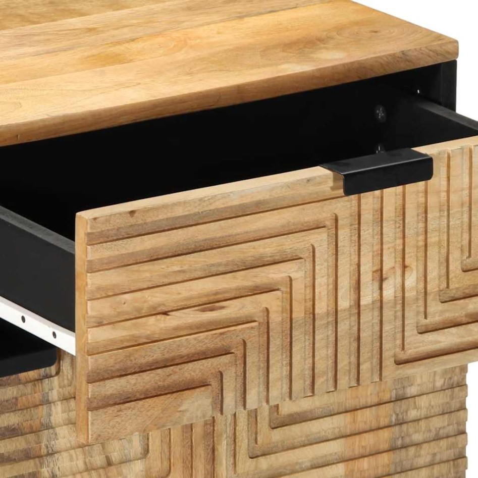 Mesita de noche madera maciza de mango 50x33x60 cm