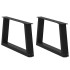 Patas para mesa de comedor forma V 2 uds negro 50x(30-31,3)