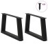 Patas para mesa de comedor forma V 2 uds negro 50x(30-31,3)