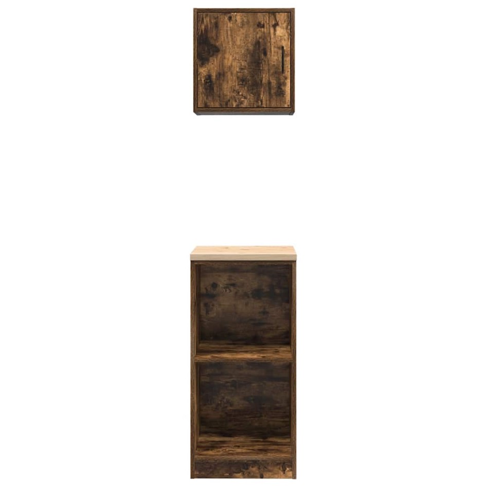 Armarios 2 uds para garaje madera ingeniería roble