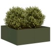 Jardinera acero verde oliva 80x80x30 cm