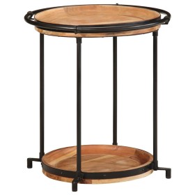 Mesa auxiliar madera maciza de acacia Ø55x60